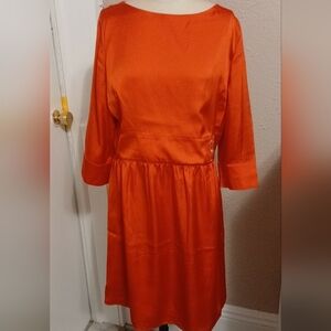 Elegant Long Sleeve Coral Dress
